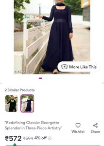 Georgette Plan Black Kurti And dupataa