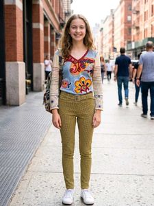 STYLISH PLAID SKINNY PANTS WITH TOP LONG SLEEVE