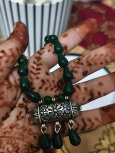 Elegant Green Stone Necklace set
