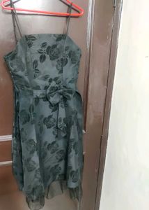black floral velvet printed dress 👗