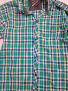 Men's Green Plaid Casual Shirt