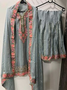 Grey Silk Garara Suit