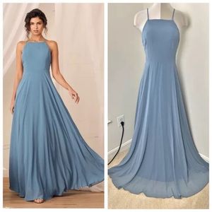 Lulu's Mythical Kind of Love Slate Blue Maxi Dress