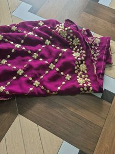 Beautiful Embroidered Purple Dupatta