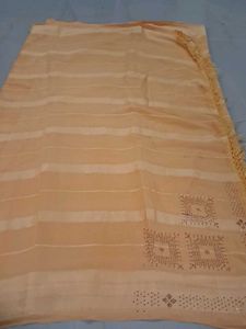 Elegant Peach Saree with Embellishments