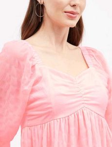 Chic Puff Sleeve Peplum Top 🩷🌷