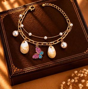 Anti Tarnish Double Layer Bracelet with Charms