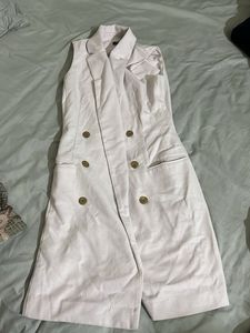 Chic Sleeveless Double-Breasted Blazer dress