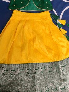 Vibrant Green &amp; Yellow Lehenga Choli