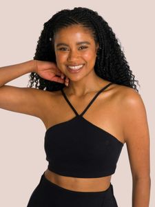 Black Halter Crop Top