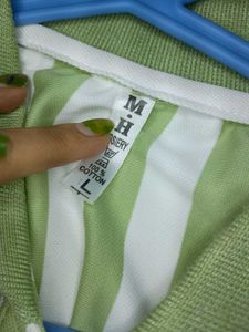 boys Striped Polo Shirt light green 34 inch