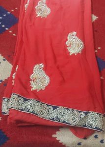 Elegant Red &amp; pink saree