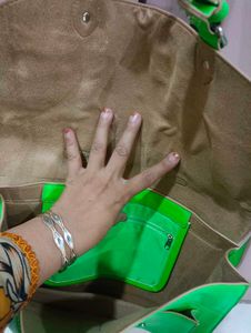 Vibrant Neon Green Satchel Bag