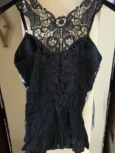 Sparkling Black Sequin Cami Top (M-L)