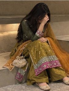 Elegant Olive Green Kurta Set