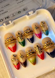 Exquisite Press-On Nails with Embellishments