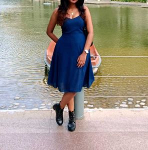 Navy blue mini party dress
