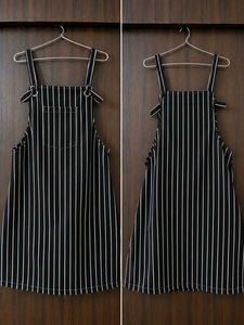 Black Pinstripe Pinafore Dress