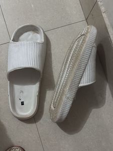 White Slide Sandals