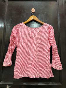 Elegant Pink Striped Kurta