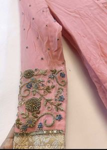 Elegant Peach Embroidered Kurta
