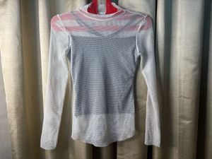 Mesh Net Top with Stripes