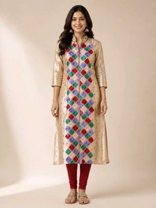 Embellished Beige Kurta