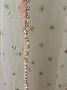 Amazing Peach Party Wear Shrug/kurti With Back Zip
