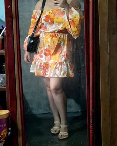 Off-Shoulder Floral Print Dress