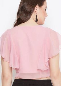 Pink Ruffle Sleeve Top