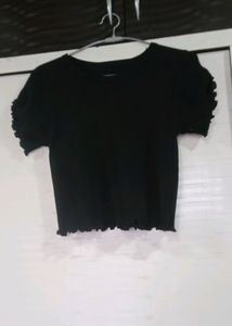 Black Ripped Crop Top