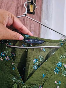 Green Floral Print Kurta