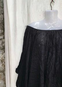 Black Off-Shoulder Flowy Top