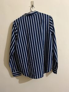 Men's Navy Striped Button-Down Shirt