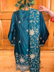 Beautiful Emerald pure silk Green suit
