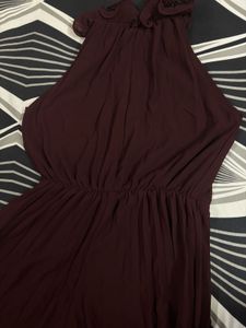 Stylish Brown Jumpsuit with Butterfly Belt