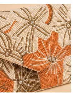 Beaded Floral Clutch Bag