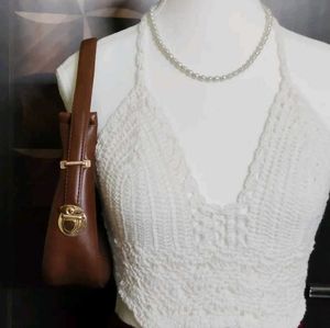 2 Crochet Knit V-Neck Sleeveless Top