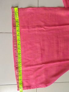 Pink Kurta with Embellished Neckline