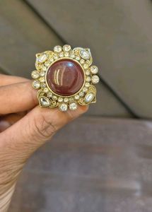 Elegant Statement Ring with Ruby Stone