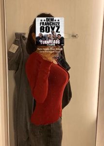 Red Long Sleeve Henley Top