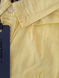 JACK&amp;JONES Yellow Short Sleeve Button-Up Shirt