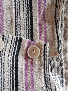 Striped Button-Up crop t shirt