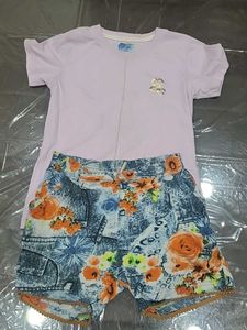 Combo of a top and shorts