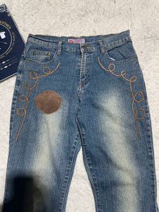 Boho Flare Jeans with Embroidered Details