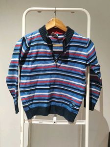 Striped Quarter Zip Sweater