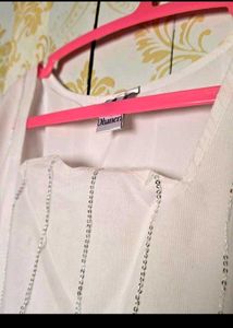 white sequence kurti