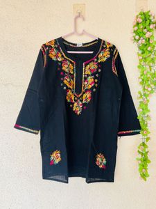 Embroidered Black Kurta