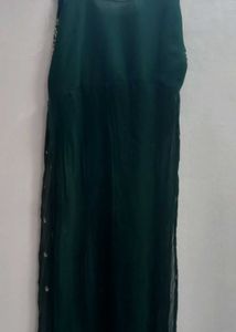 Elegant Green Velvet Sequin Dress