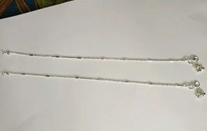Elegant Silver Anklets with Bells New unused